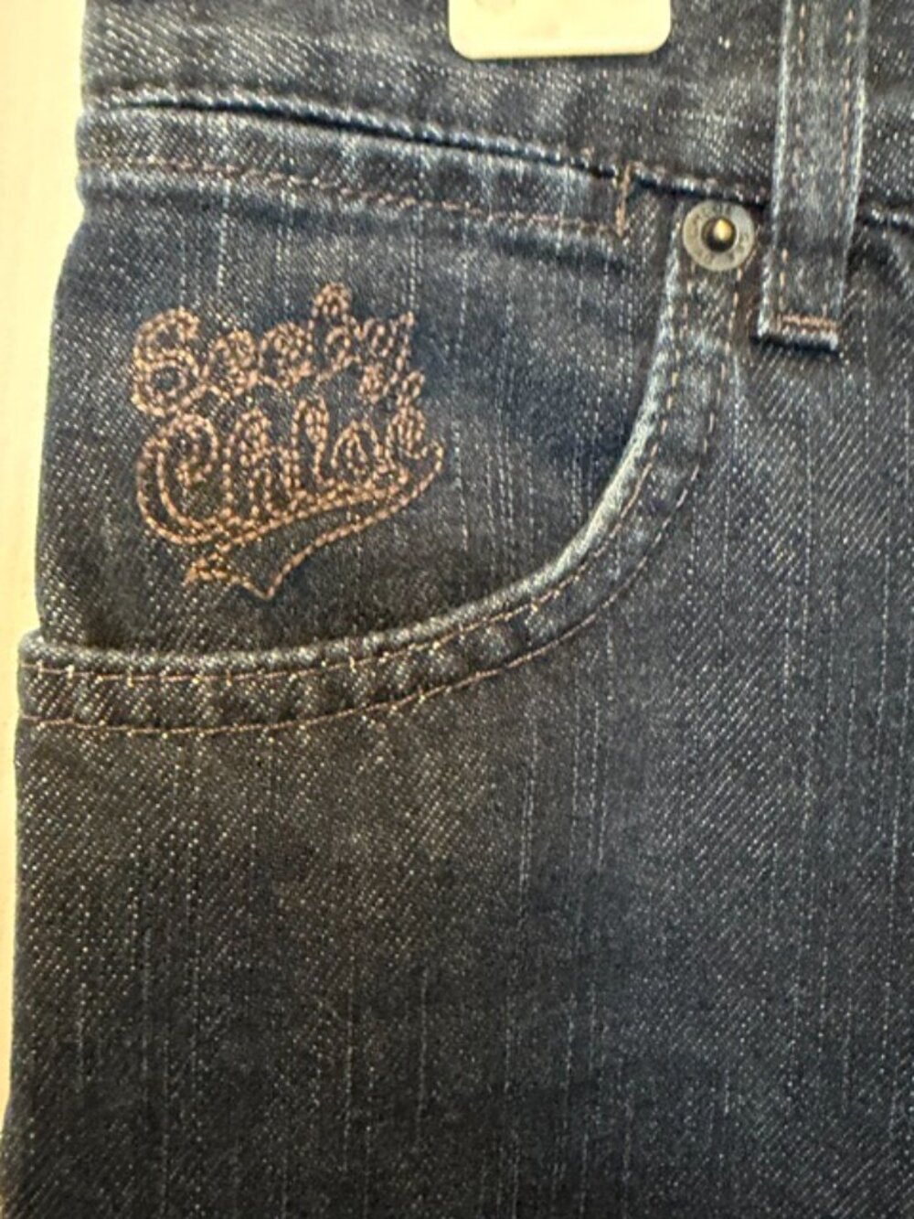 See by Chloé Dark Wash Cropped Jeans Women’s 26 Zip Pocket Y2K Designer Denim - Picture 3 of 9